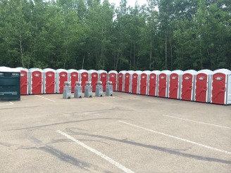 Little Jon's portable toilet service truck in Red Deer, serving Central Alberta since 1969